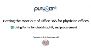 Office 365 Forms webinar title slide