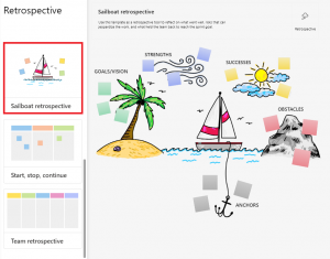 Sailboat retrospective Whiteboard template