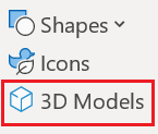 3D Models on Microsoft Ribbon