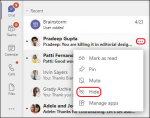 Teams-Hide Chat
