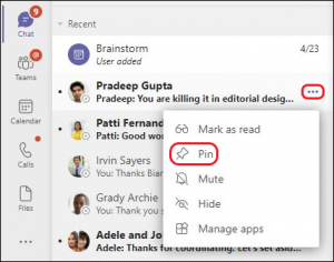 Teams-Pin Chat