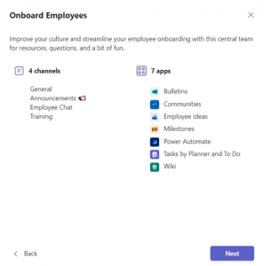 Teams Onboard Employees Template Step2