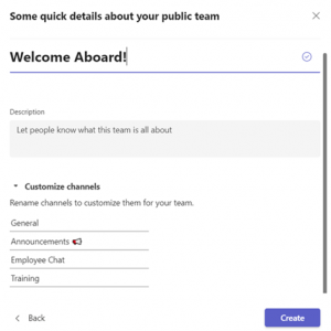 Teams Onboard Employees Template Step4